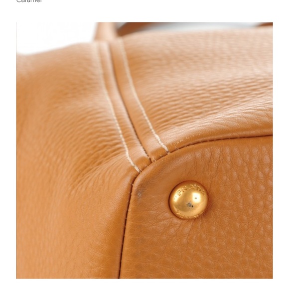 Authentic Prada Vitello Daino Side Pocket Tote in Caramel with long strap - Picture 11 of 16